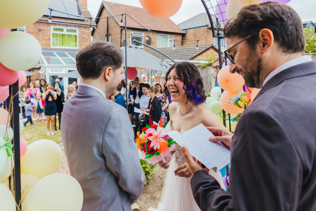 Colourful wedding moment from Kirsty Rockett's 2025 Nottingham wedding highlights