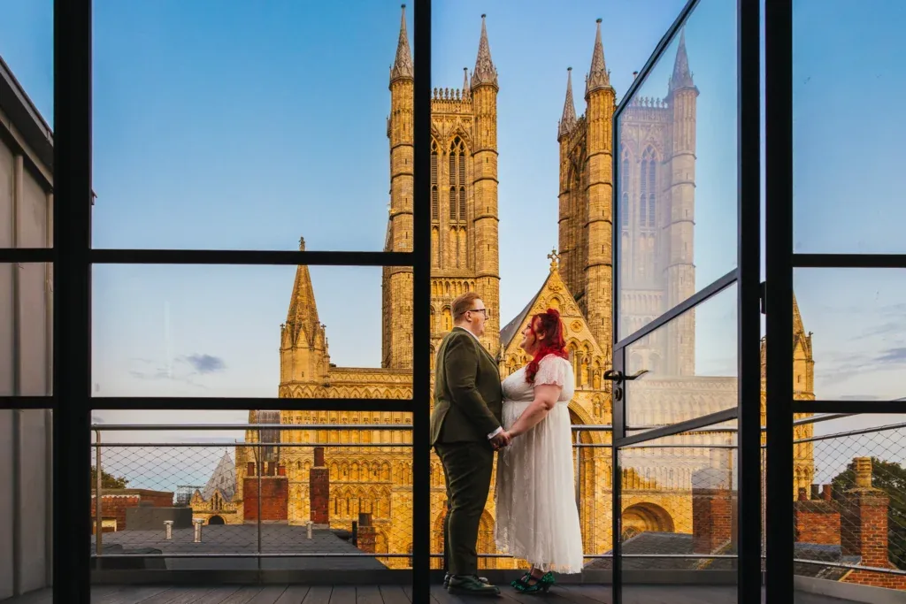 Couple overlooking Lincoln Cathedral